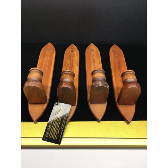 Vtg The Cape Craft Collection Wood Wall Sconces Candle Holders NEW - Set of 4 - Picture 12 of 16